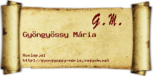 Gyöngyössy Mária névjegykártya